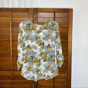 DNA Couture Sheer Floral Blouse
